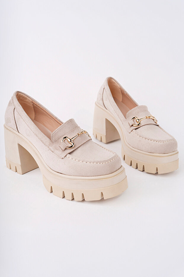 Bln-403 Thick Heel Buckle Detailed Loafer