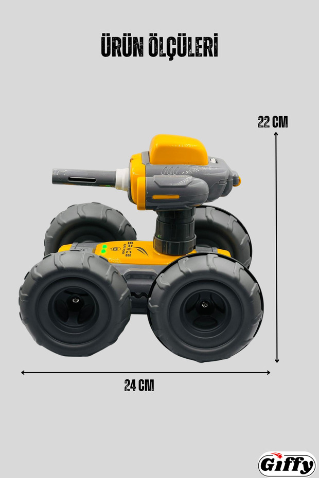 Su Bombası Atan Tank 2 in 1 Mod Full Fonksiyon Atış Yapabilen Takla Atabilen RC Robot Tank Şarjlı - 3
