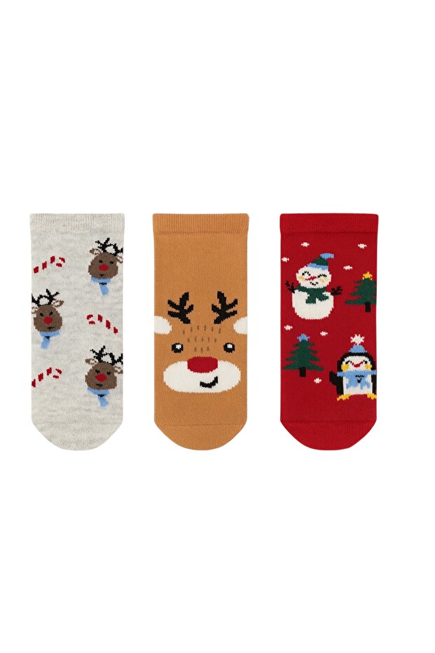 3-Piece Baby Towel Cotton Socks (New Year's Theme)