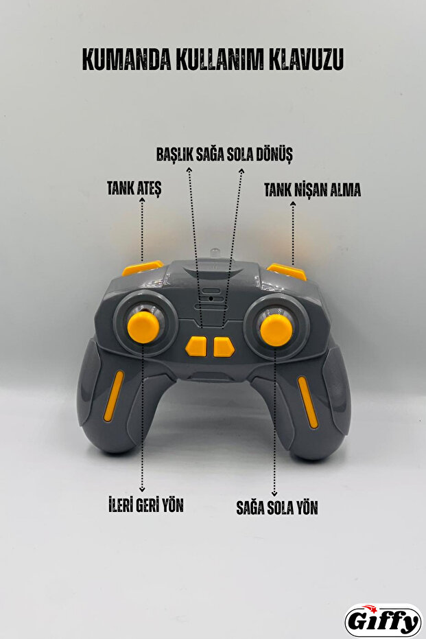 Su Bombası Atan Tank 2 in 1 Mod Full Fonksiyon Atış Yapabilen Takla Atabilen RC Robot Tank Şarjlı - 4