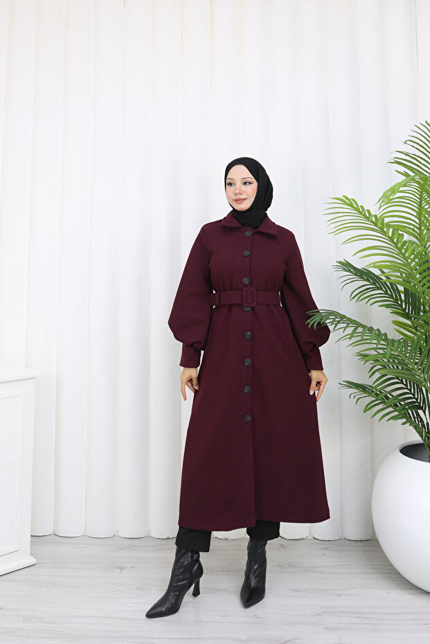 معطف طويل بحزام - 2