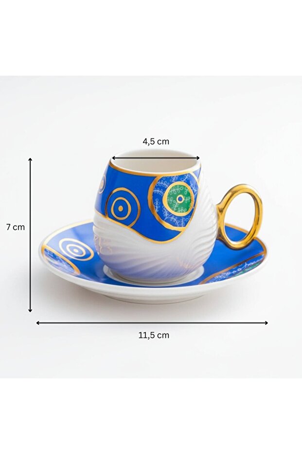 FAIR HOME Evil Eye Nazar Boncuğu Desenli 6 Kişilik Porselen Fincan ...