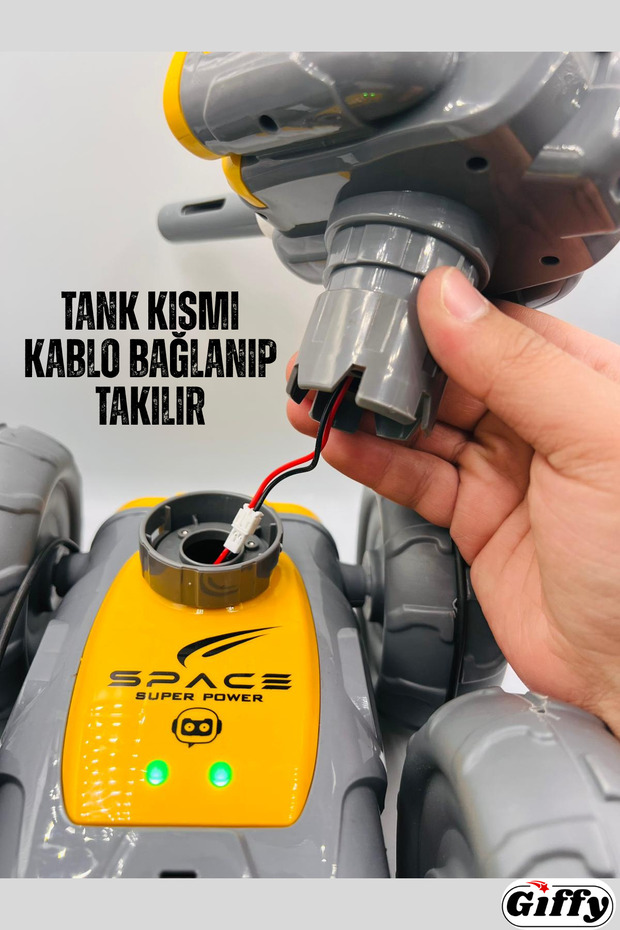 Su Bombası Atan Tank 2 in 1 Mod Full Fonksiyon Atış Yapabilen Takla Atabilen RC Robot Tank Şarjlı - 6