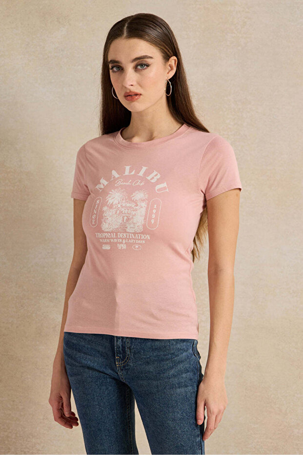 Women Pink Printed T-Shirt