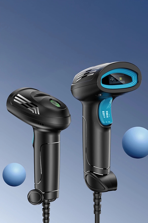 قارئ الباركود بالليزر ثنائي الأبعاد السلكي مع ميزة التحليل السريع EC21 - أسود - 2