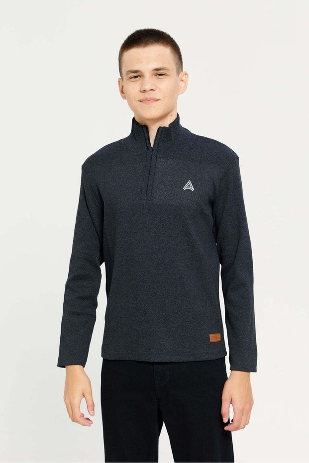 Senior Boys Charcoal High Neck T-Shirt