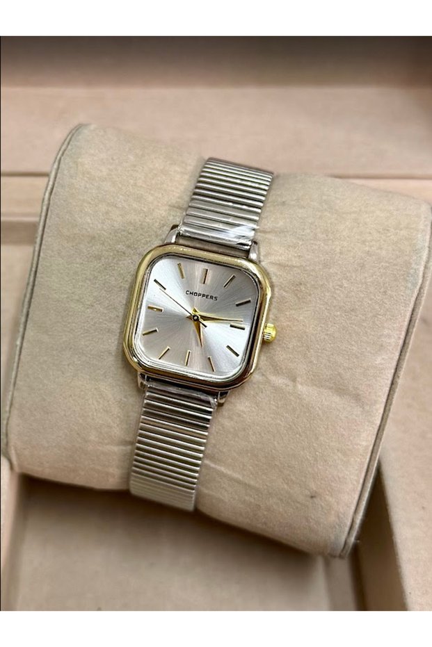 Stylish Vip Model White Square Dial Women's Watch with Silver Color Plated Steel Band | Vintage Elegance