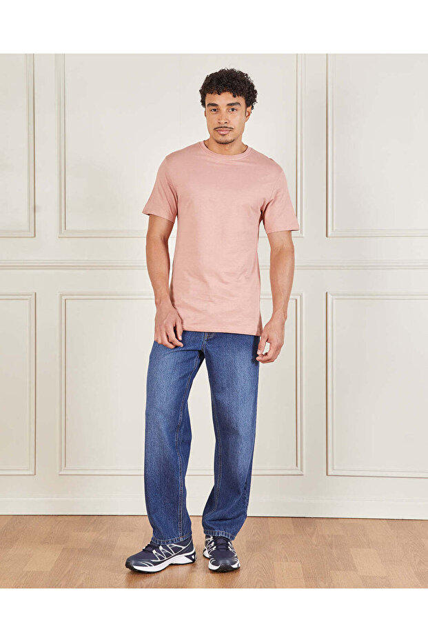 تي شيرت رجالي وردي سادة - 2