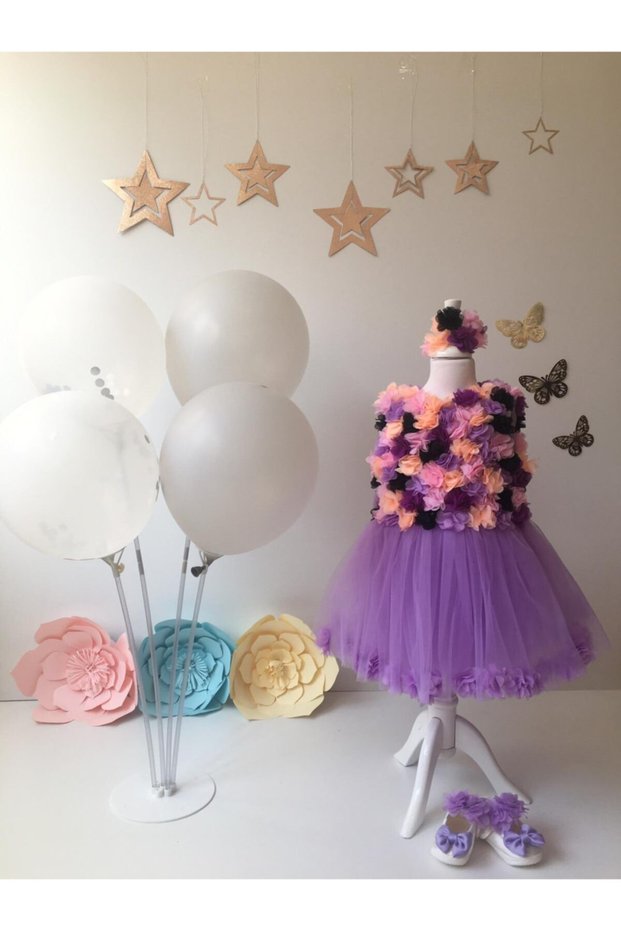 Lilac Colored Floral Tutu Dress