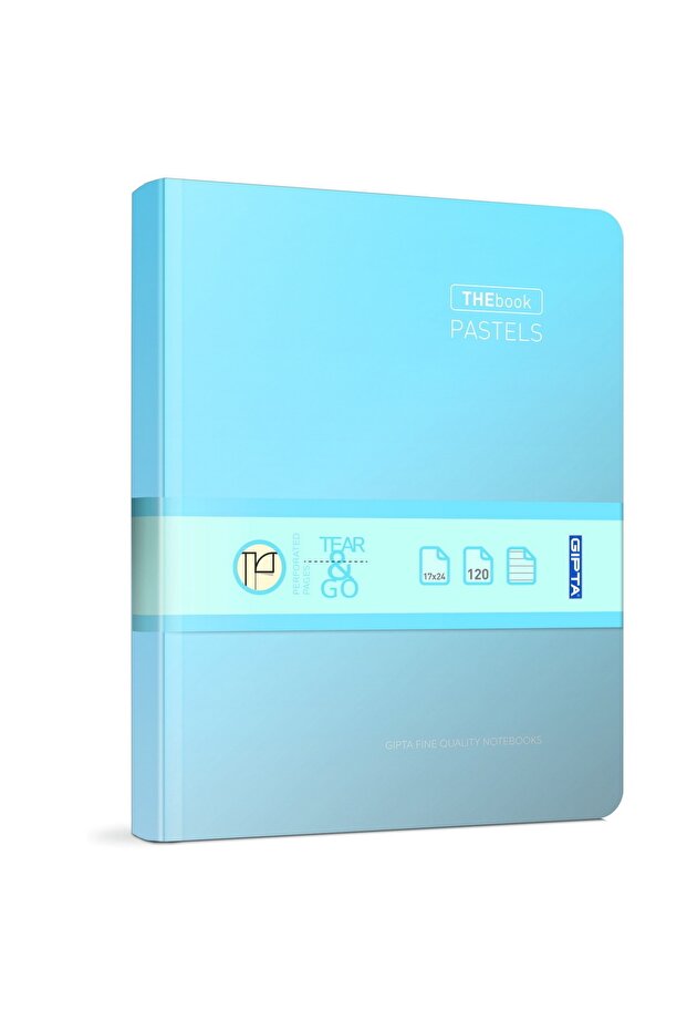 The Book باستيل 14x20 120 ورقة 4 أقسام غطاء صلب دفتر (3059) مربعات باستيل أزرق فاتح