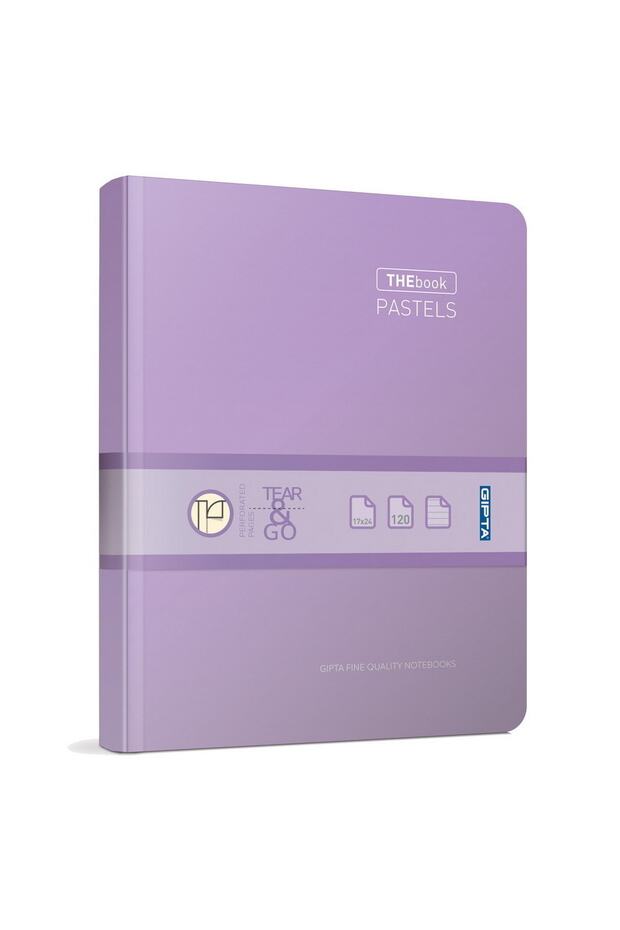 The Book Pastel 17x24 120 Sheets 4 Compartments Hard Cover Notebook (3310) Checked Pastel Purple