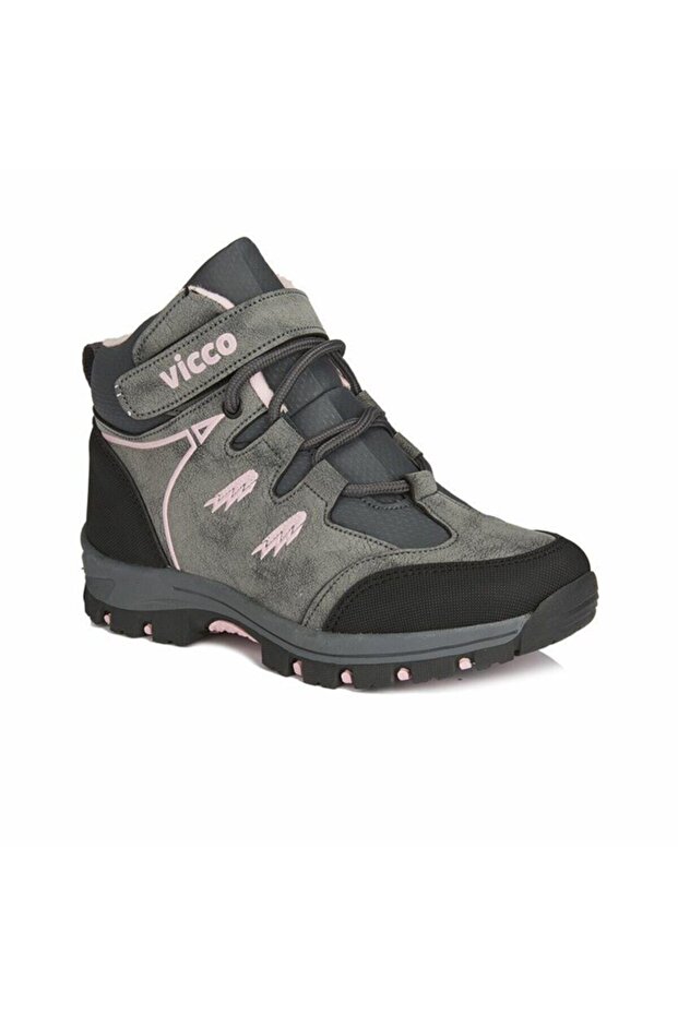Girl's Grey Pink Outdoor Trekking Boots