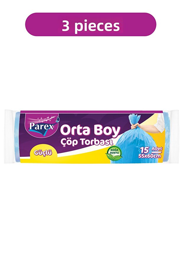 3 Medium Size Strong Garbage Bags - 1