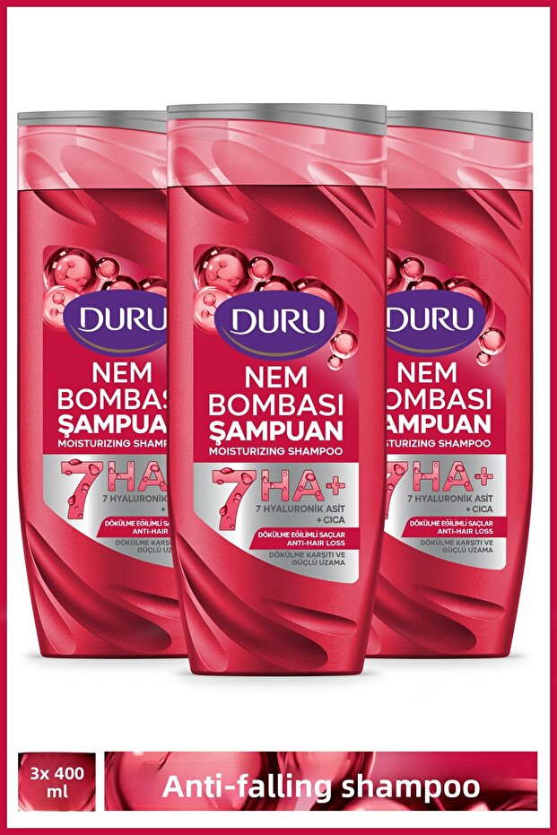 Moisture Bomb Anti-Hair Loss Shampoo for Hair Prone to Shedding 3X400 ml