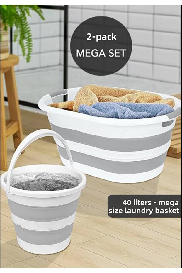 Foldable Set of 2 Baskets