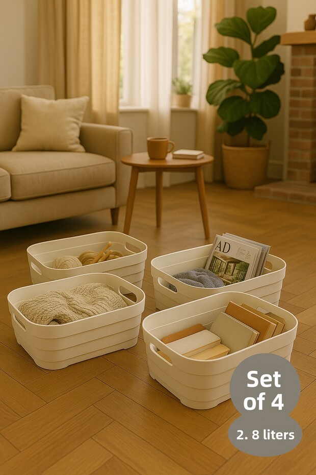 Softbox Set of 4 Multi-Purpose Baskets Without Lid 4X2.8 Liters - 1