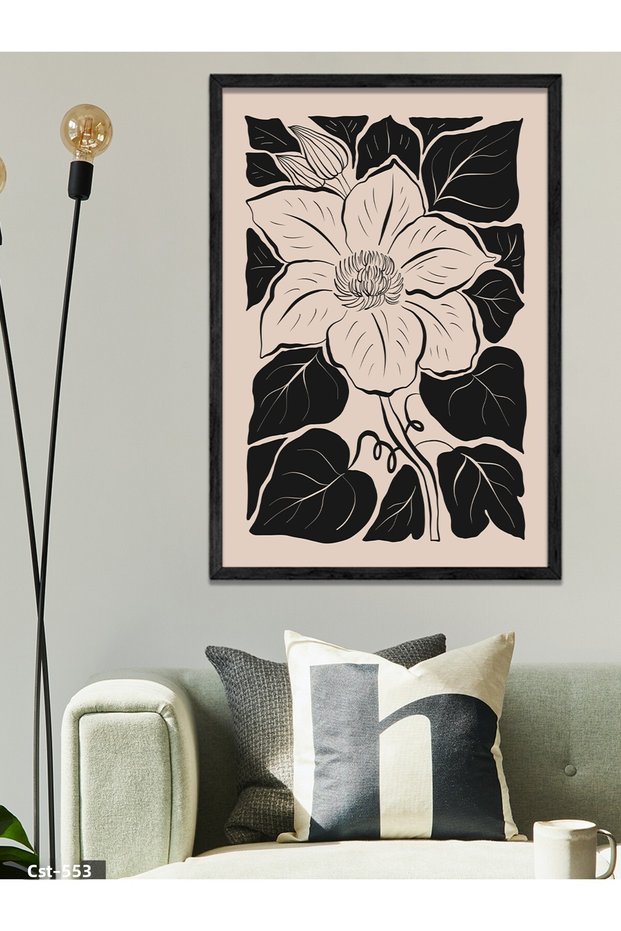 Jasmine Flower One Piece Black Wooden Framed Painting
