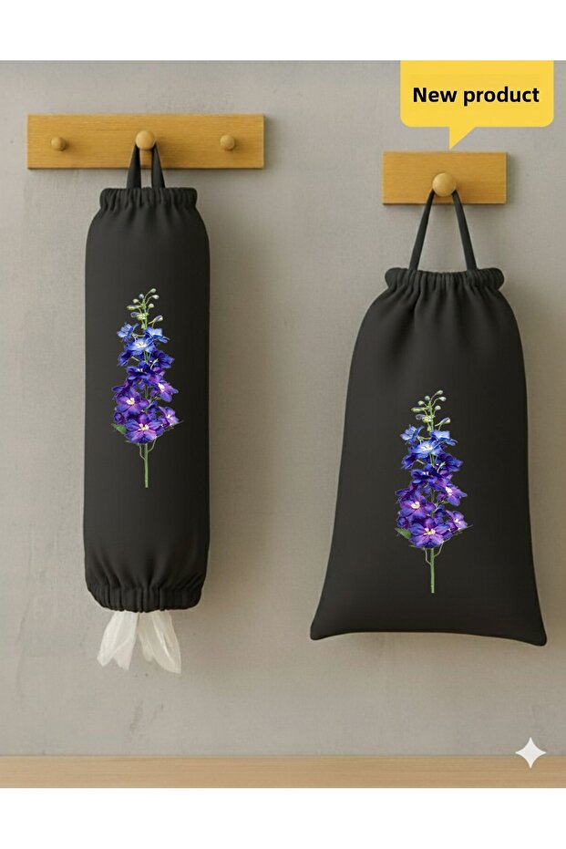 Set of 2 Bread Bags and Bag Holders – Kitchen Organizer Hangable Cloth Organizer