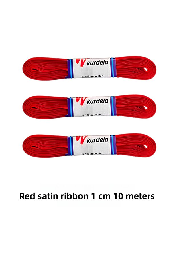 Red Satin Ribbon 1cm 10 Meters Balloon Decoration Gift Decoration Cake Decoration Bundle Dowry