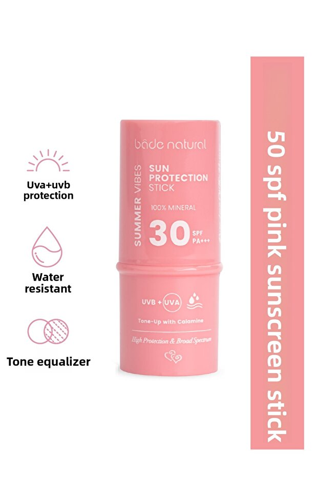Pink 100% Mineral Filtered and Natural Sunscreen Stick 30 Spf with Calamine 6g