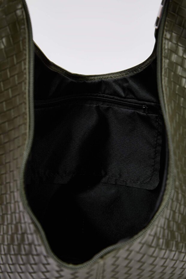 Haki Süet Büyük Maxi Tote Kadın Maksi Boy Omuz Çantası TAKAW26OC00045 - 4