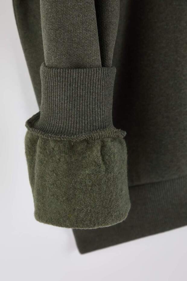 Haki Oversize/Geniş Kesim Uzun Kol At Nakışlı Sweatshirt TMNAW24SW00164 - 8