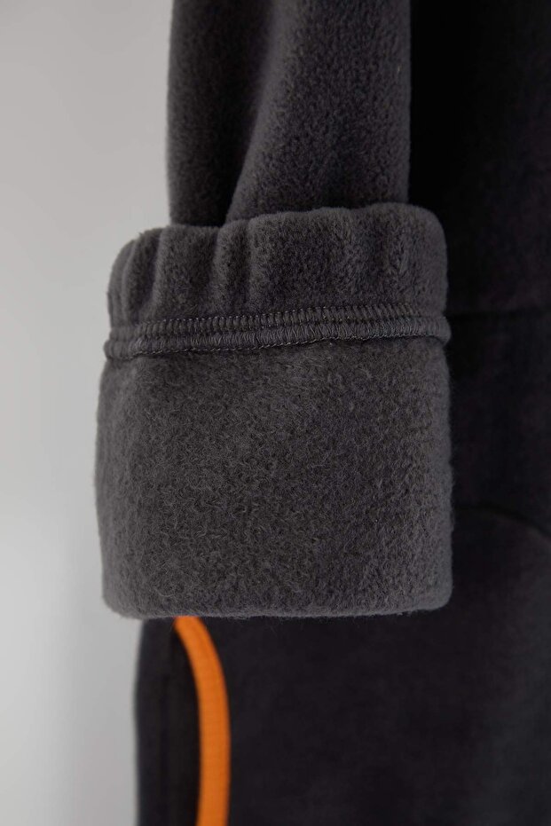Antrasit Polar Peluş Unisex Çocuk Örme Sweatshirt TKDAW26SW00058 - 5