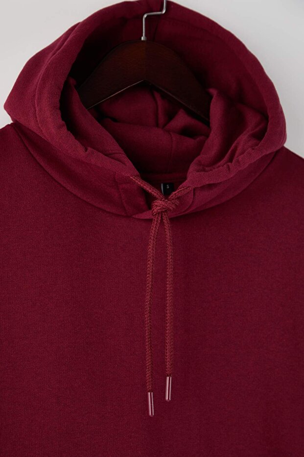Bordo- Lacivert 2'li Paket Kapüşonlu Regular Kesim İçi Polarlı Sweatshirt TMNAW24SW00000 - 12