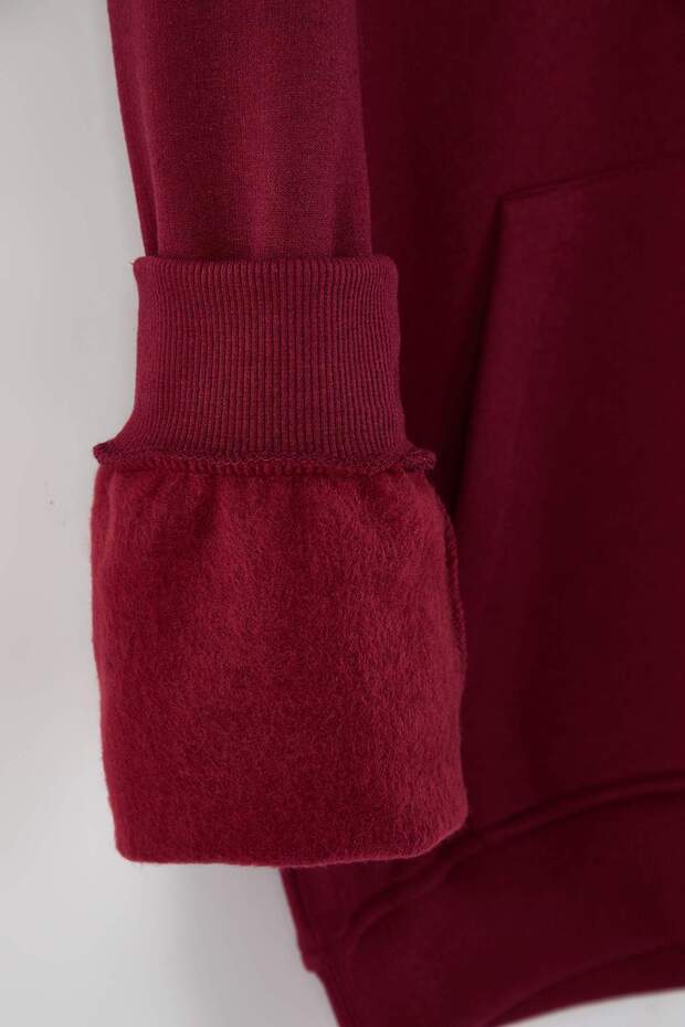 Bordo- Lacivert 2'li Paket Kapüşonlu Regular Kesim İçi Polarlı Sweatshirt TMNAW24SW00000 - 10