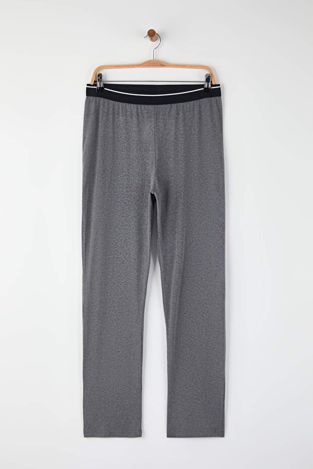 Siyah-Füme Regular Fit 2 li Örme Unisex Pijama Altı Eşofman TMNAW25PJ00016 - 2