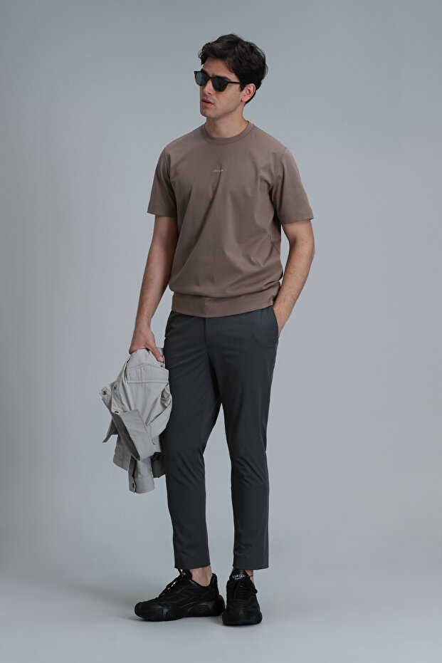 Antony Modern Grafik T- Shirt Deve Tüyü - 4