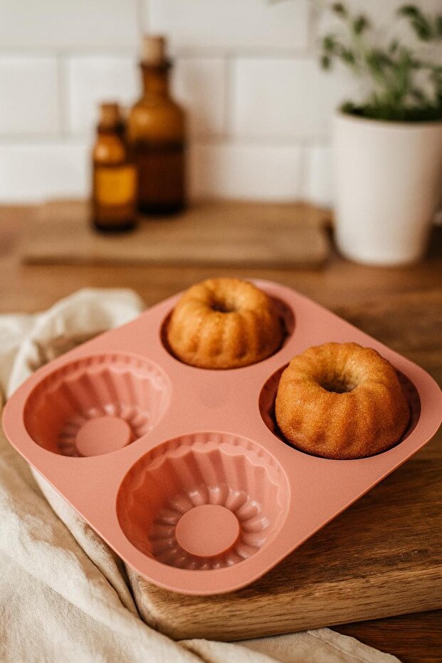 4'lü Silikon Airfryer Muffin Kek Kalıbı - 1