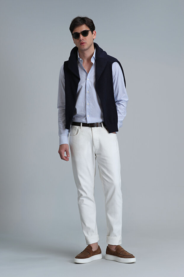 Varda Erkek Basic Gömlek Comfort Slim Fit Mavi - 2