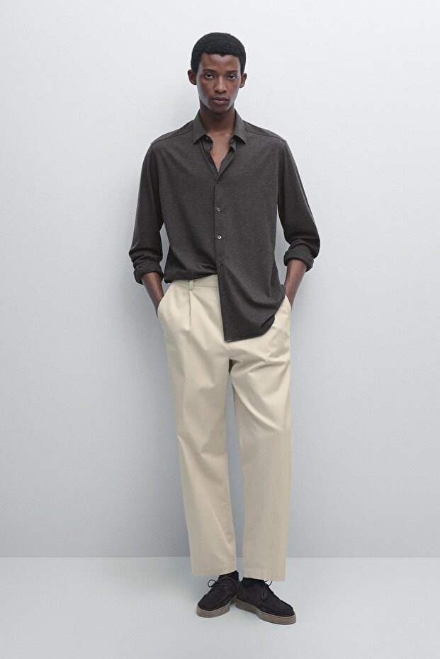 Esnek slim fit gömlek - 1