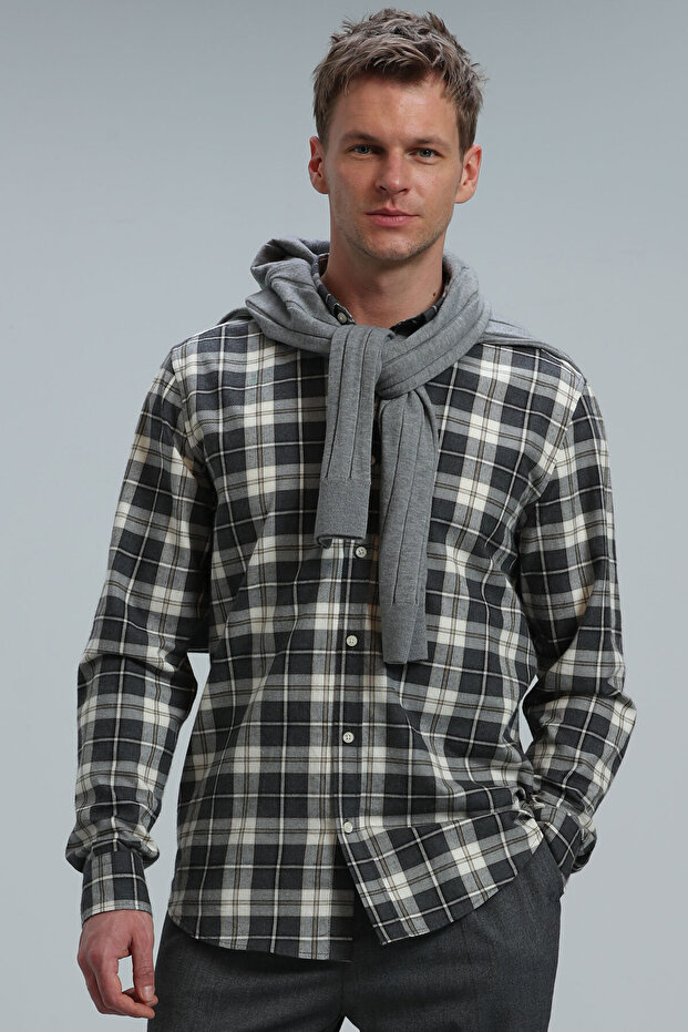 Red Erkek Basic Gömlek Regular Fit Gri - 1