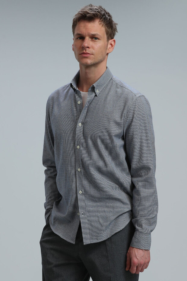 Karın Erkek Basic Gömlek Regular Fit Lacivert - 5