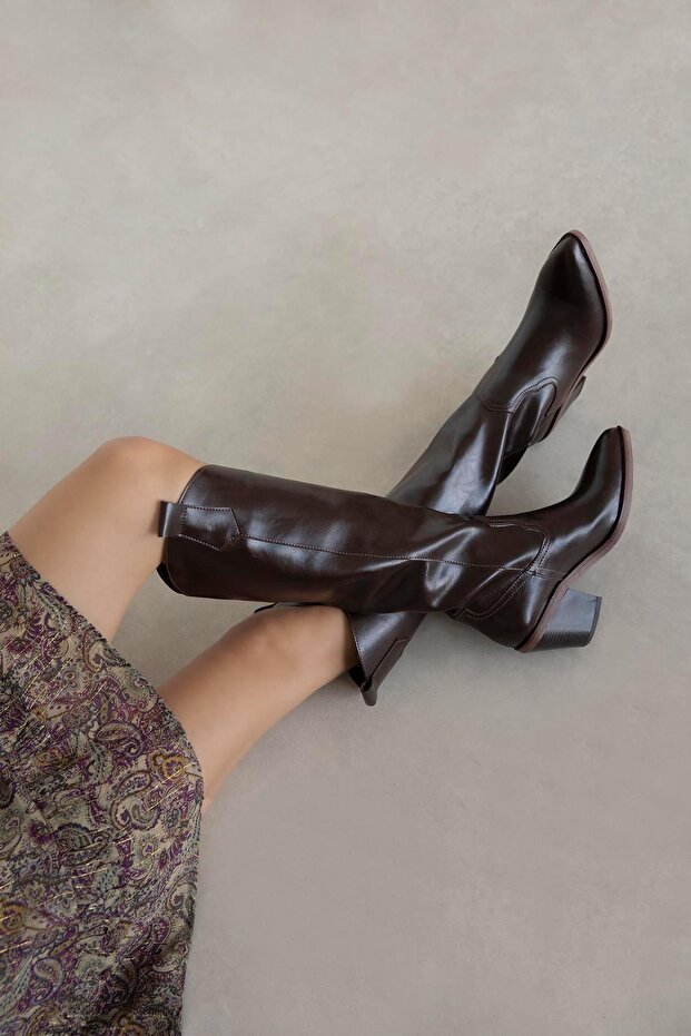 Andrew Women's Leather Boots Brown