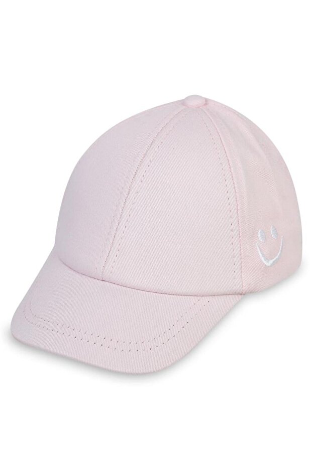 Smile Patterned 2-5 Years Old Kids Girls Cap Hat - Powder