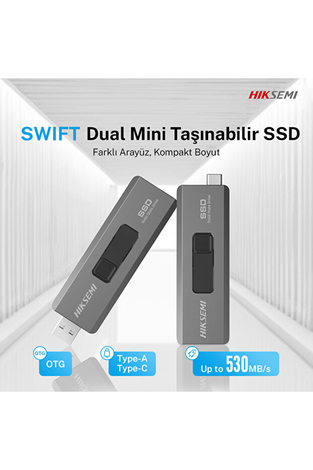 Swift S309C Taşınabilir SSD 500 GB USB C + USB A Çıkışlı - PC/iOS/Android/Konsol Uyumlu SSD - 5