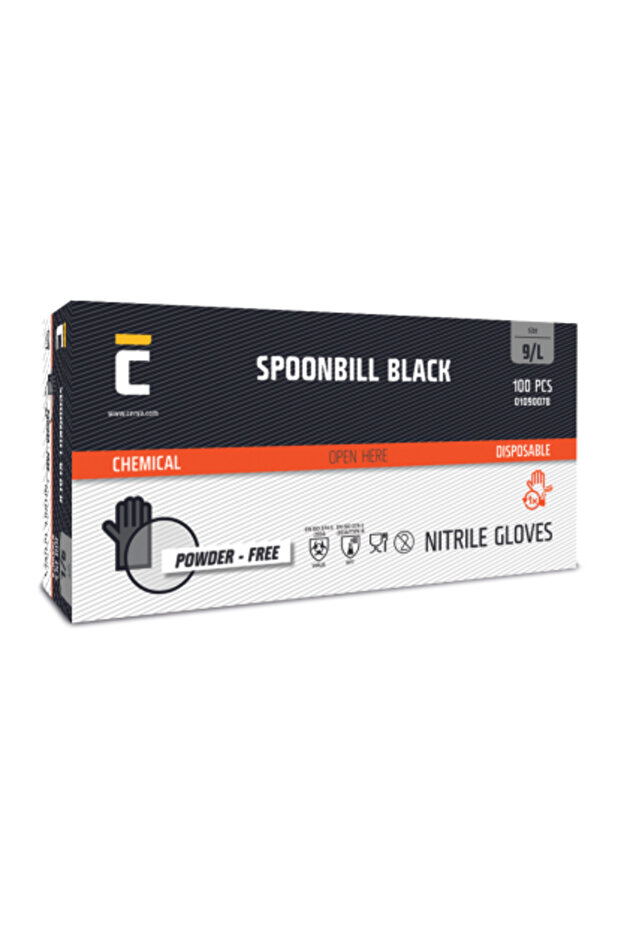 قفازات سبونبيل سوداء للاستعمال مرة واحدة - 3