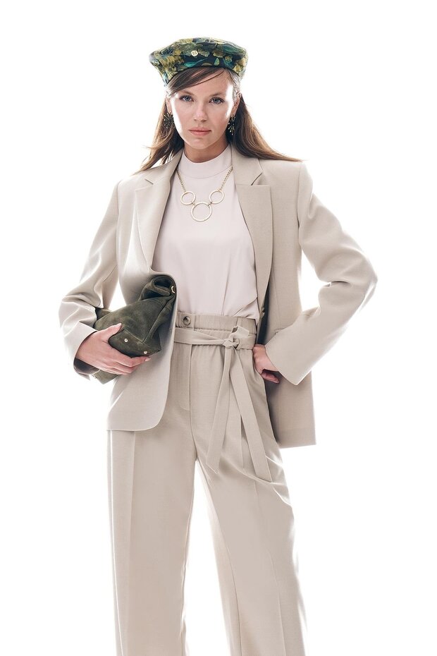 Düğmeli Oversize Kesim Ceket - 1