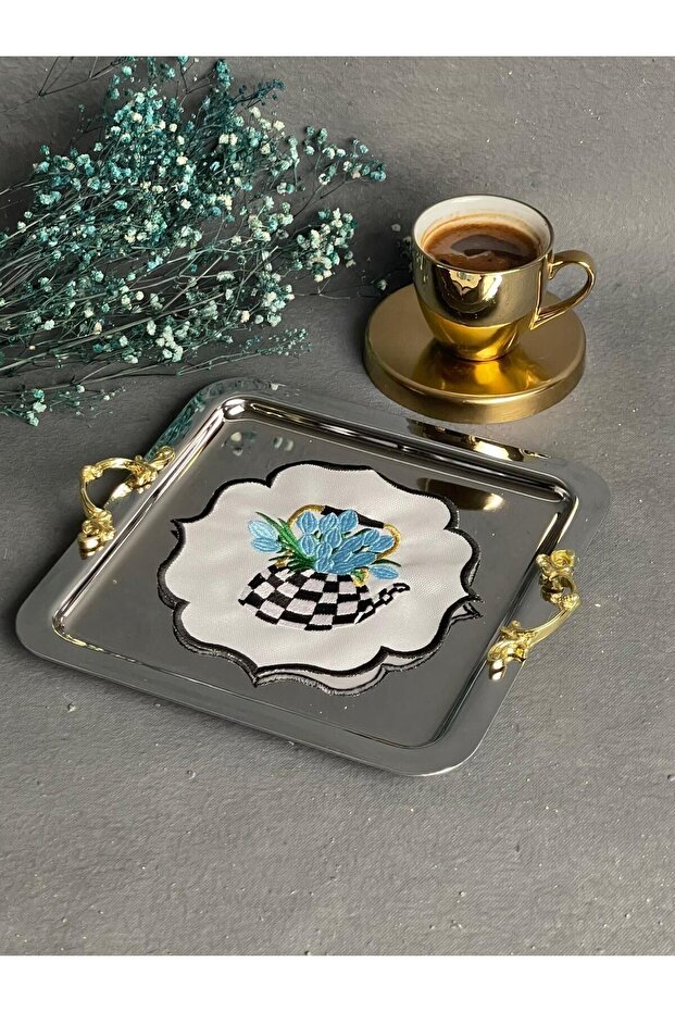 Double Square Silver Tray - 2 Pieces - 4