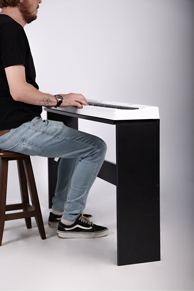 Org ve Piyano Standı – 88 Tuşlu Piyanolar İçin Uyumlu MDF Siyah (Model İsmi: Erkin2) - 4