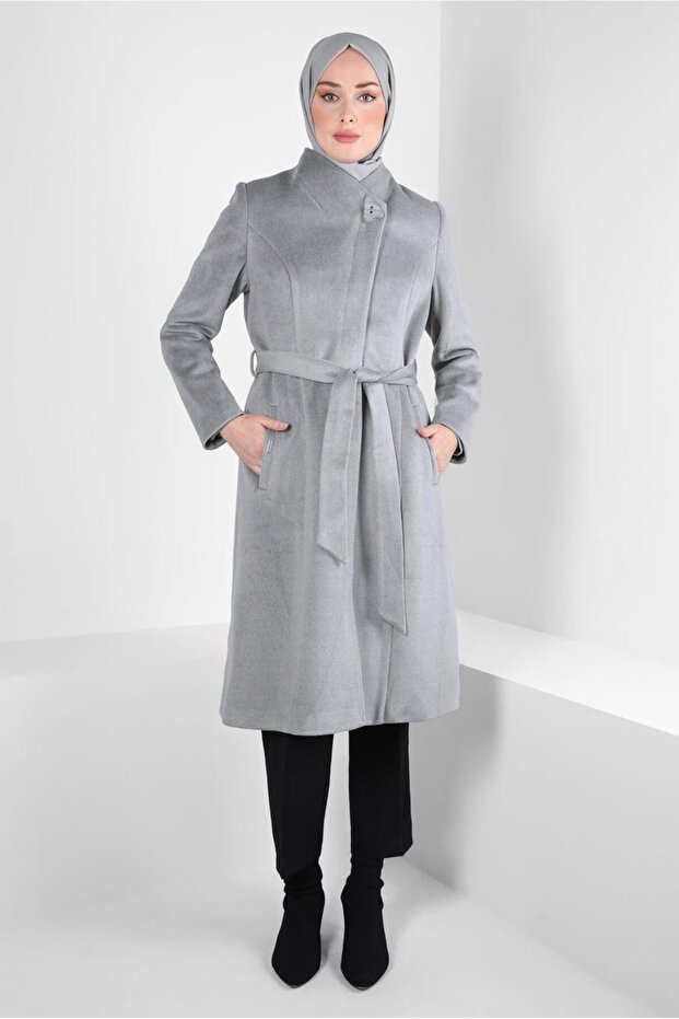 BIRDED ACCESSORY DETAIL COAT 90453