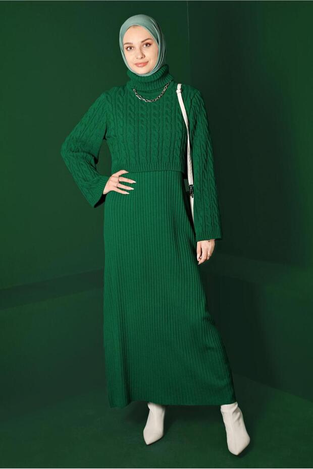 Knitted Detailed Knitted Double Dress 43205