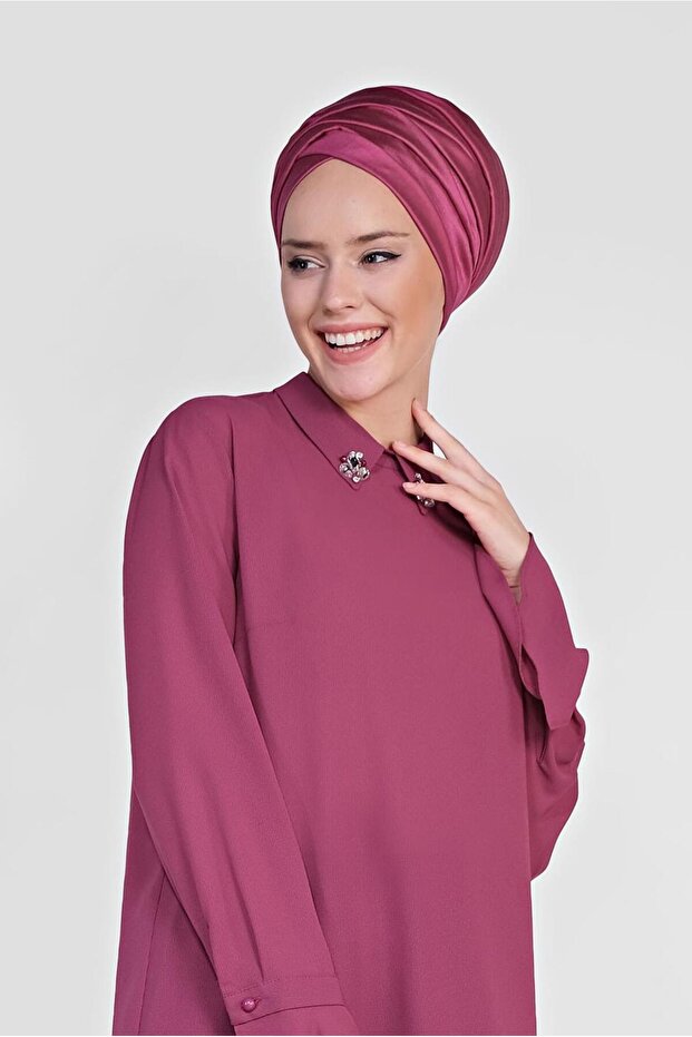 YAKASI TAŞLI TUNİK 4879 - 1
