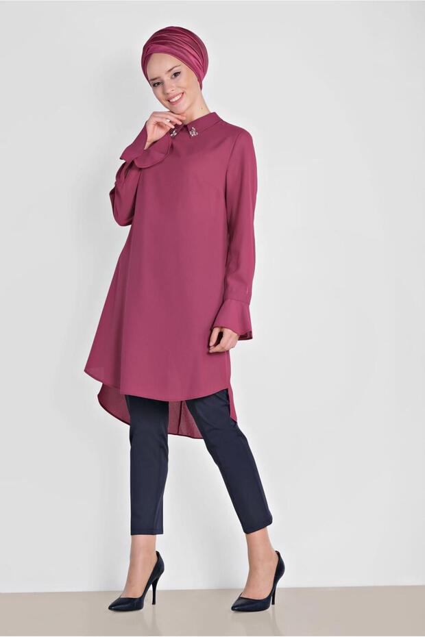 YAKASI TAŞLI TUNİK 4879 - 3