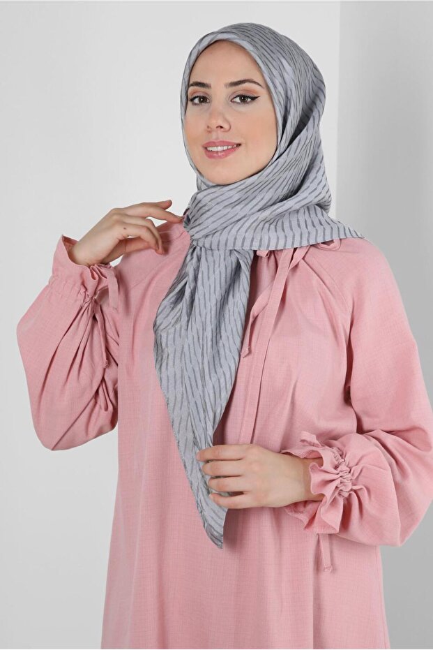 ALVINA STRIPE PATTERNED VISCOSE SCARF 8257