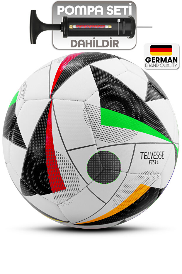 Telvesse Futbol Topu 2025 Avrupa Pompalı Set DAYANIKLI Sert Zemin Halı Saha Futbol Topu No:5 515