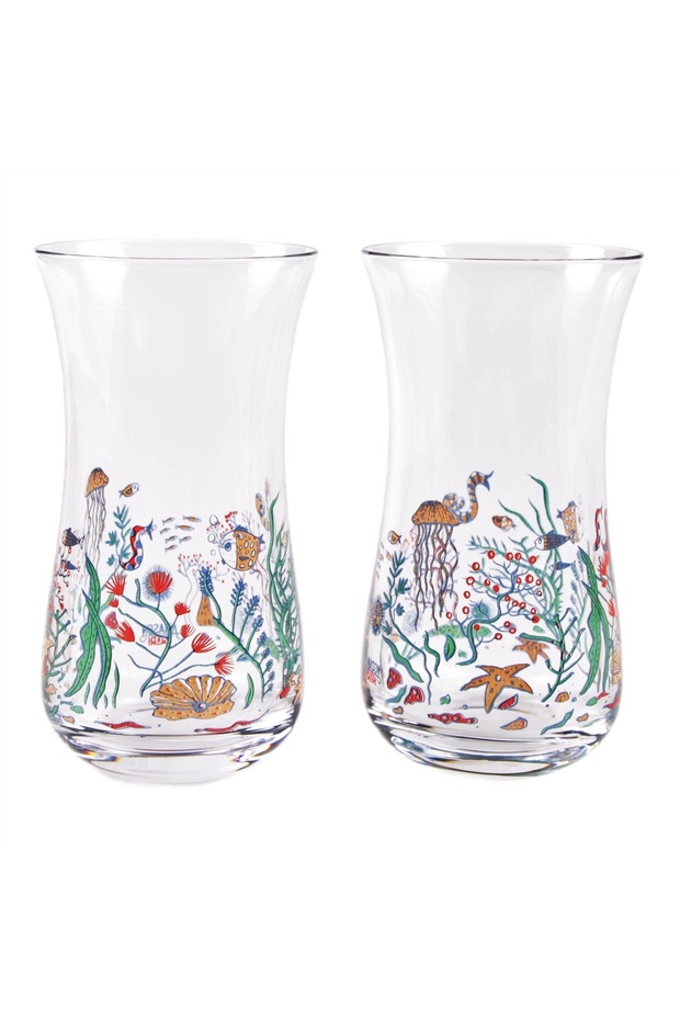 Fish Eye Rakı Glass Set with Thin Waist, Set of 2
